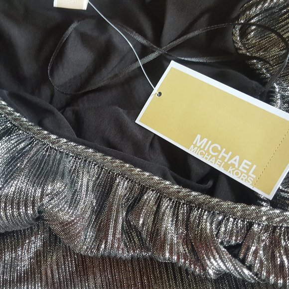 MICHAEL KORS off-the-shoulder metallic dress -MED - Picture 7 of 7